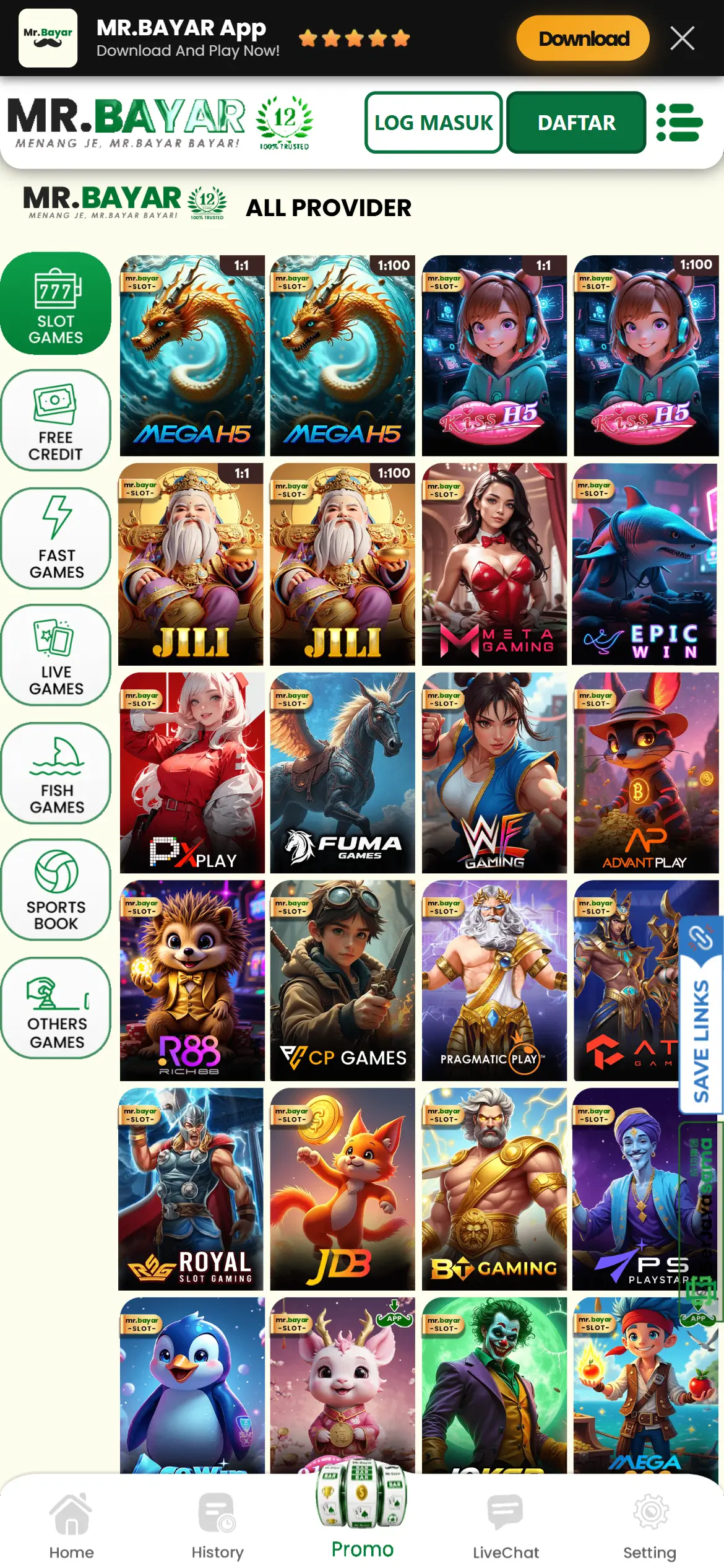 MrBayar Slot Game Providers